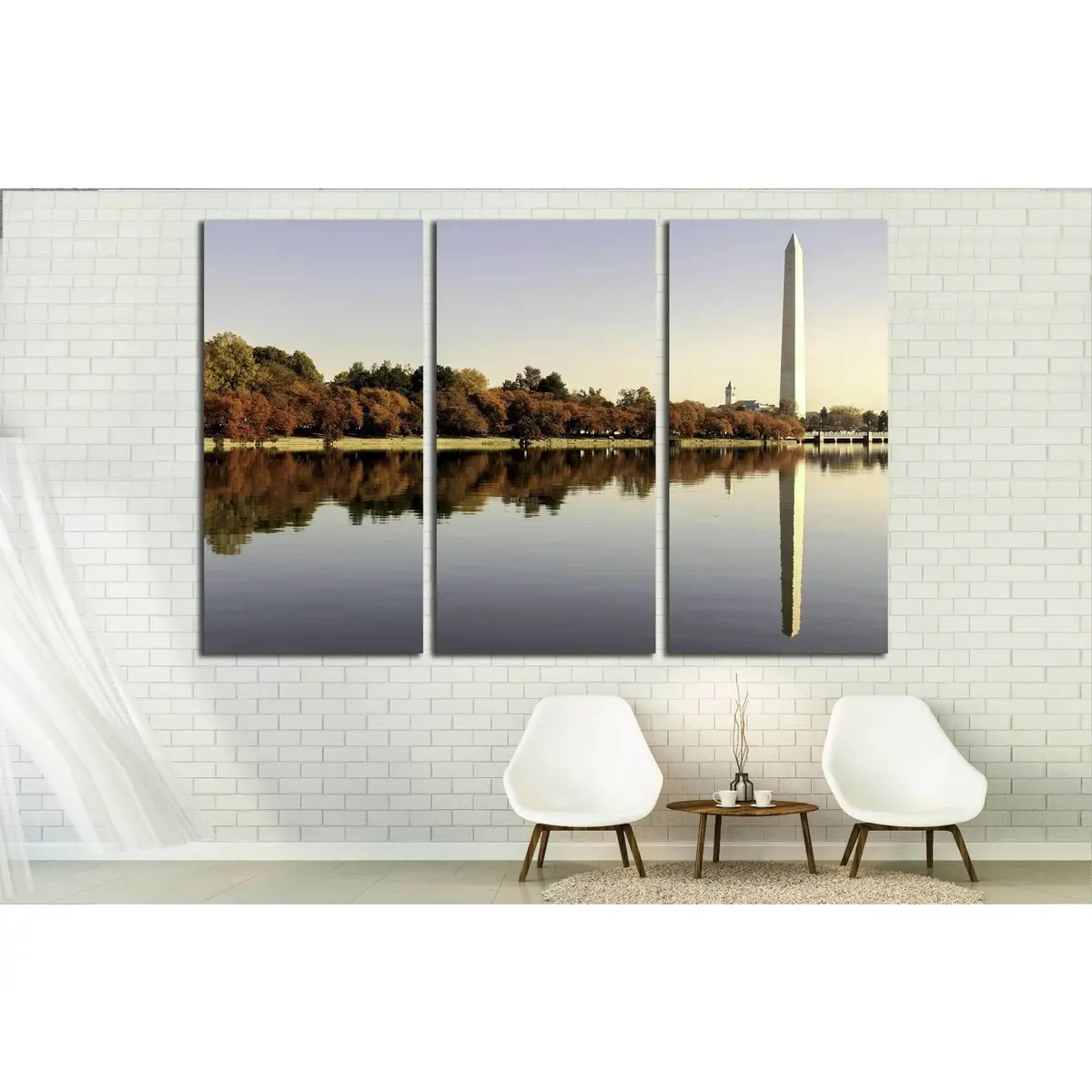 National Mall At Autumn. Washington, Dc №2063 Ready To Hang Canvas Print 5