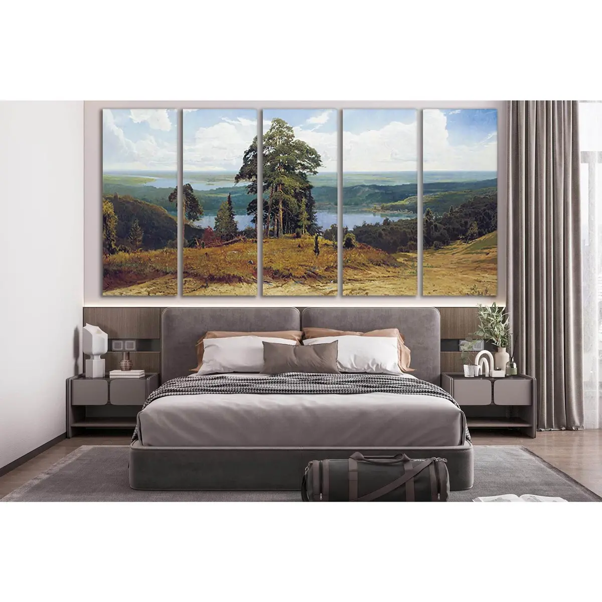 Hand-Painted Trees Oil Canvas Art №SL573 – Pre-Stretched, Ready-to-Hang Wall Decor