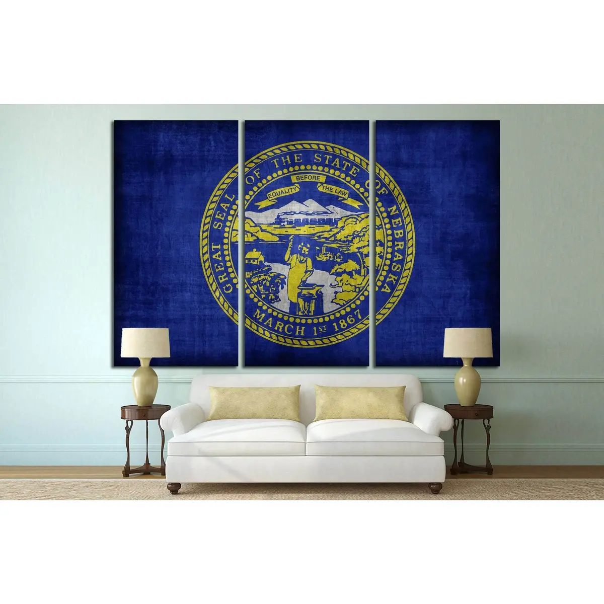 Nebraska Flag №679 Ready To Hang Canvas Print 5