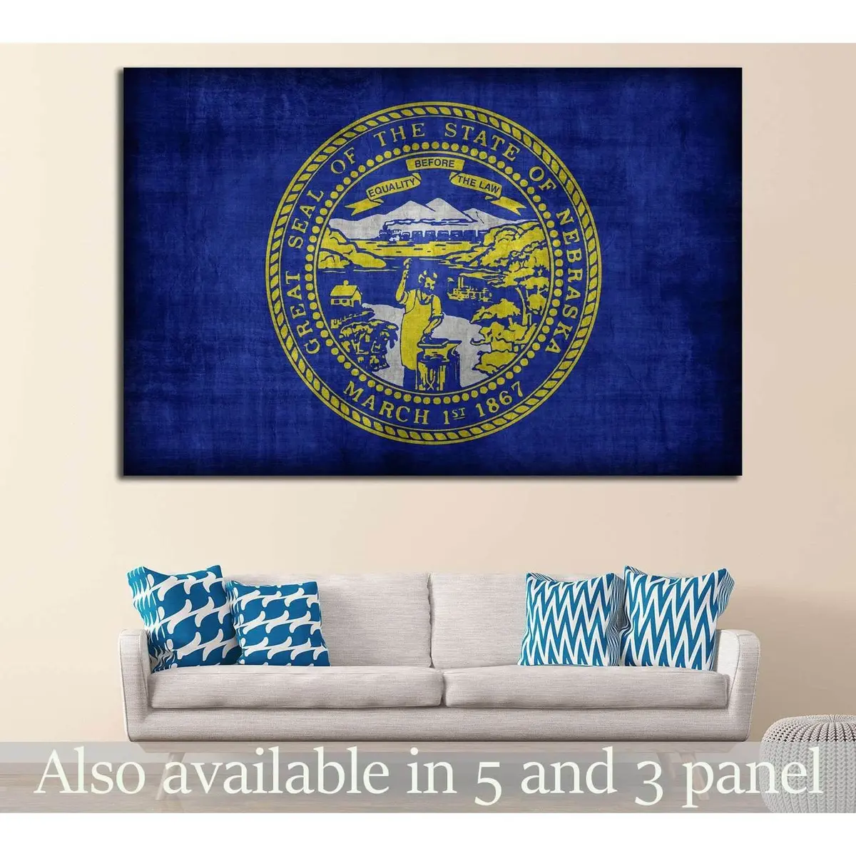 Nebraska Flag №679 Ready To Hang Canvas Print 1