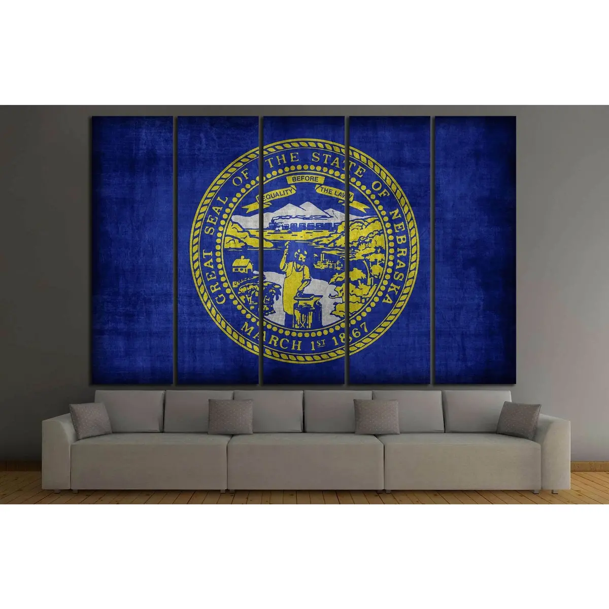 Nebraska State Flag Canvas Art Print №679 - Image 3