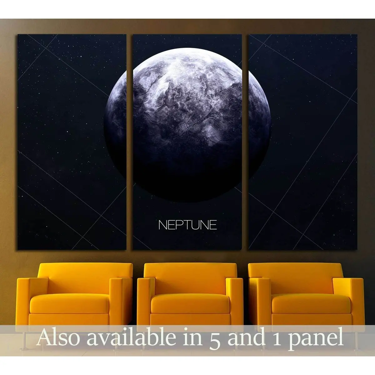 Neptune - High Resolution Images Presents Planets Of The Solar System. №2446 Ready To Hang Canvas Print 5