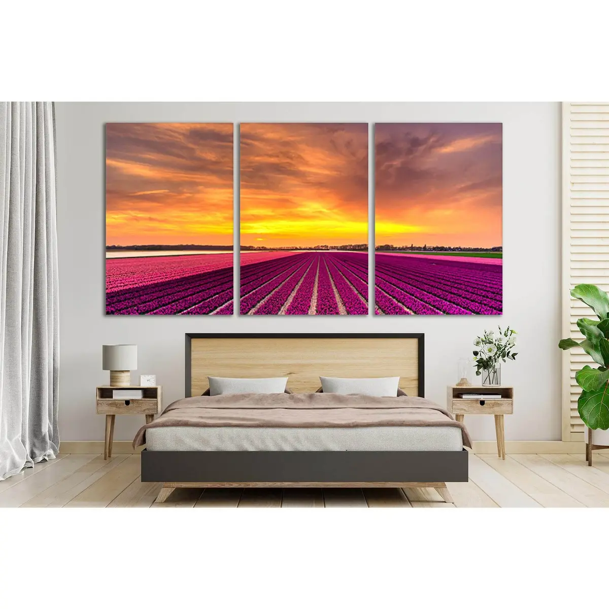 Netherlands Flowers Field Sunset №Sl232 Ready To Hang Canvas Print 5