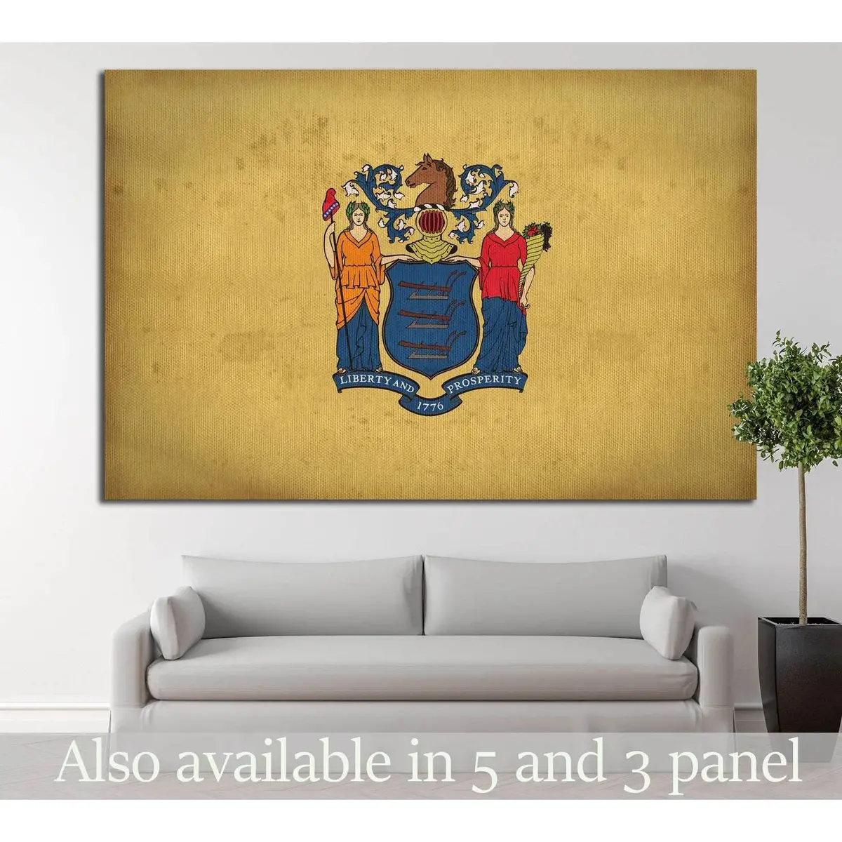 New Jersey Flag №680 Ready To Hang Canvas Print 1