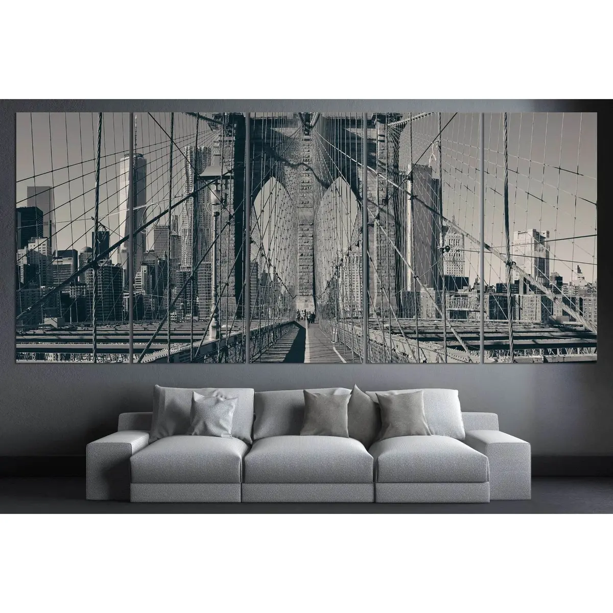 New York Brooklyn Bridge №125 Ready To Hang Canvas Print 3