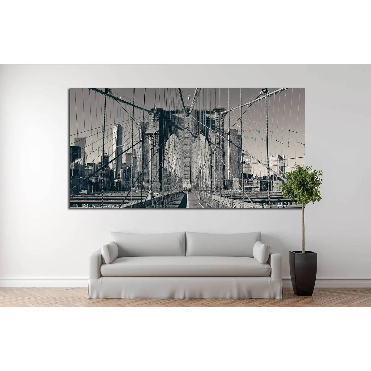 New York Brooklyn Bridge №125 Ready To Hang Canvas Print 2