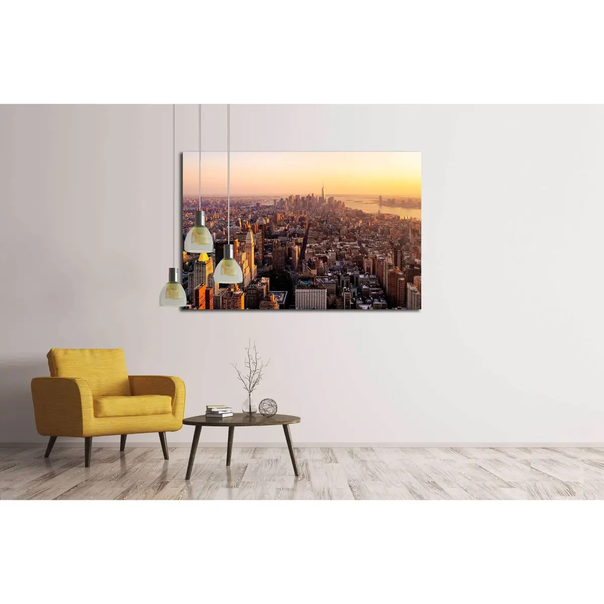 New York City At Sunset №2992 Ready To Hang Canvas Print 3
