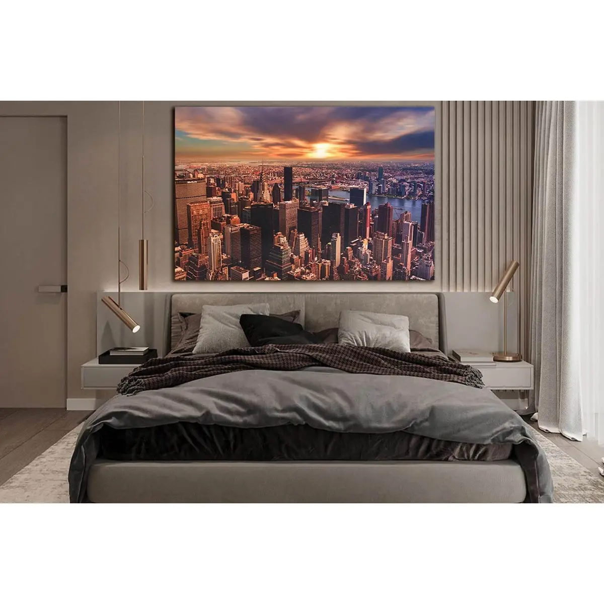 New York City At Sunset №Sl1462 Ready To Hang Canvas Print 1