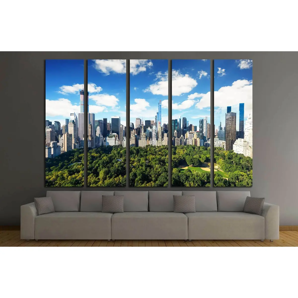 Manhattan Skyline Canvas Art – Central Park Vista on a Sunny Day, Ready-to-Hang Print #2273 - Image 3