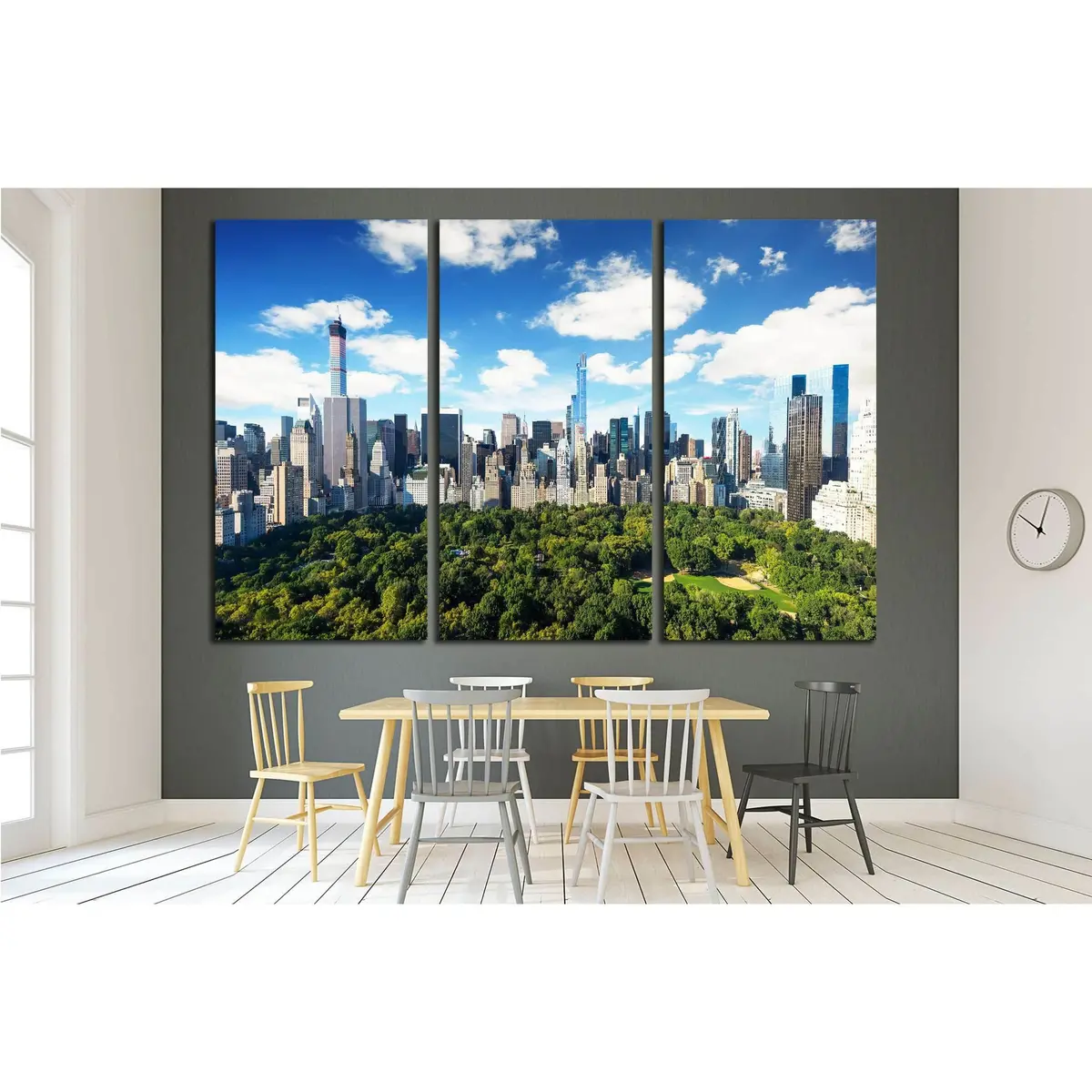 New York City, Central Park View To Manhattan With Park At Sunny Day №2273 Ready To Hang Canvas Print 5