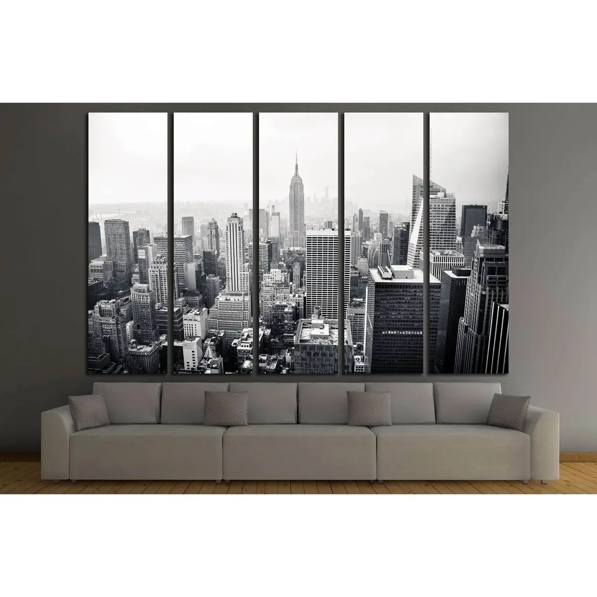 Black and White Aerial Photo of NYC — Ready-to-Hang Canvas Wall Art (Edition 2635) - Image 3