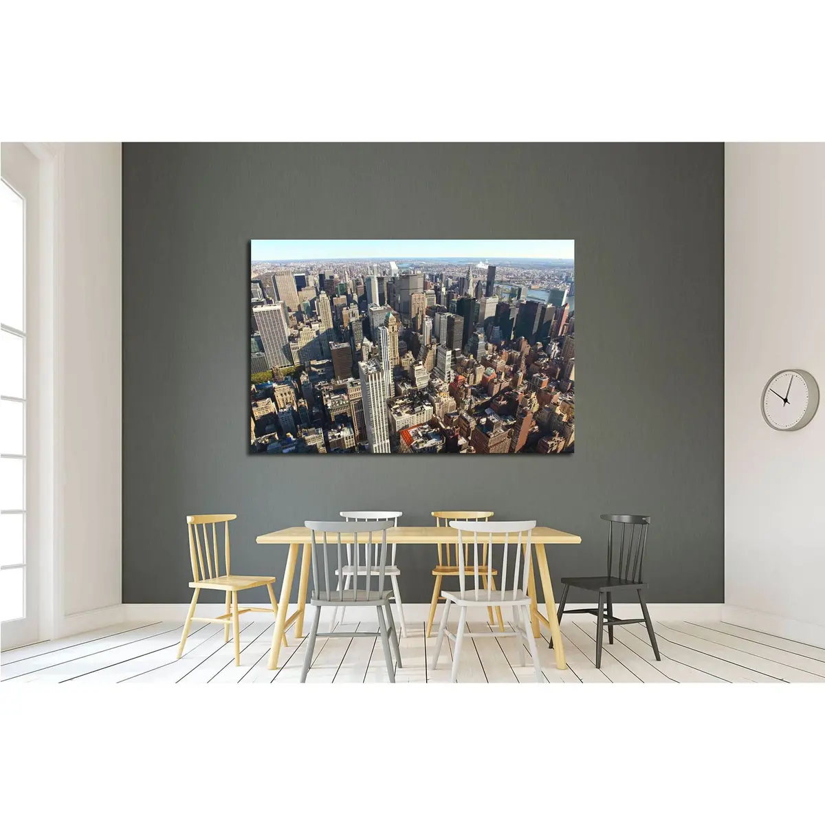 New York City Manhattan Cityscape, Usa №2618 Ready To Hang Canvas Print 3