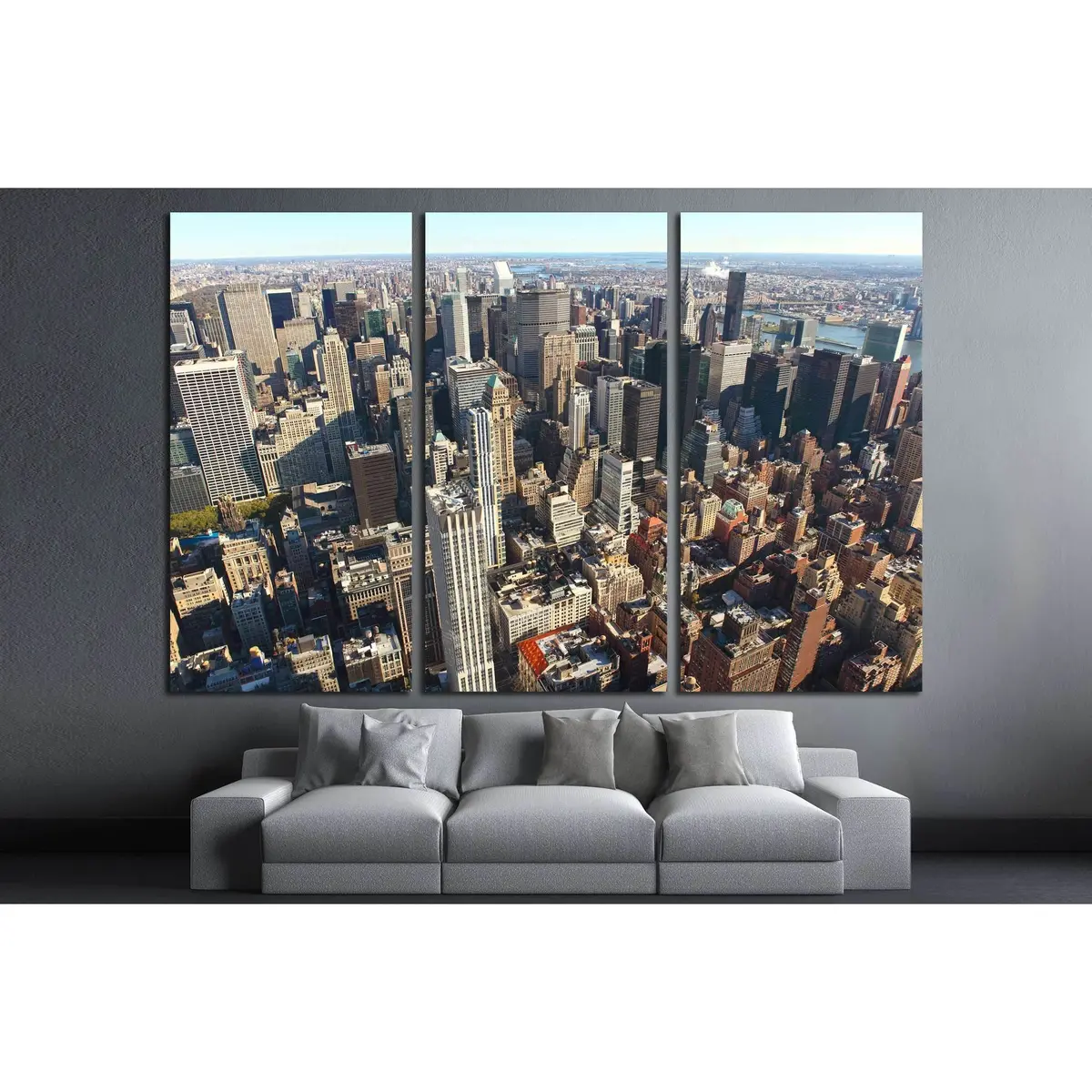 New York City Manhattan Cityscape, Usa №2618 Ready To Hang Canvas Print 5