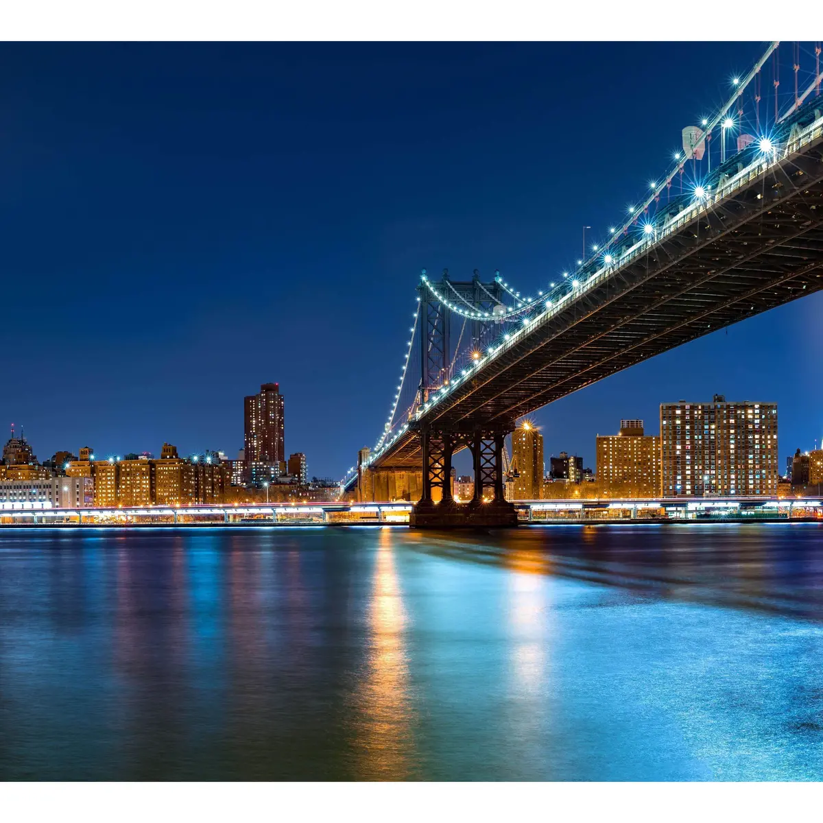 New York City Night Panorama Xxl №52 Ready To Hang Canvas Print 2