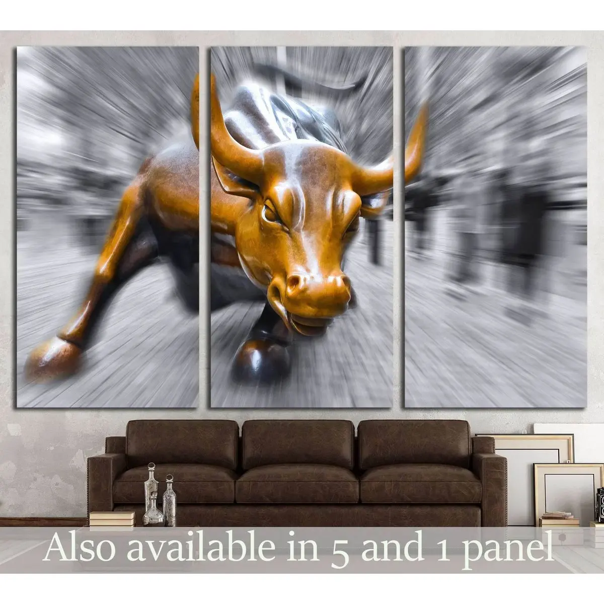 New York City, Ny, Charging Bull Sculptur №1943 Ready To Hang Canvas Print 1