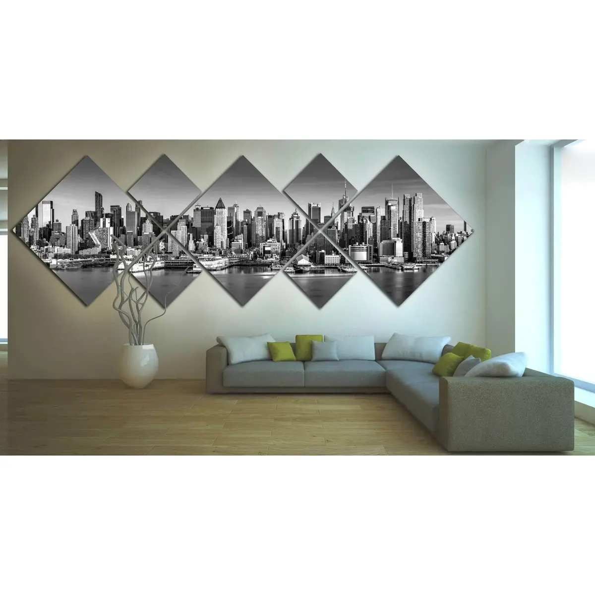 New York City Skyline №1089 Ready To Hang Canvas Print 2