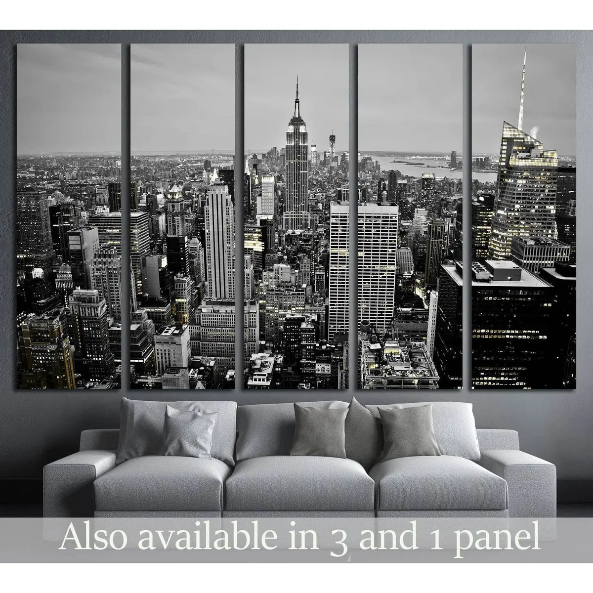 New York City Night Skyline Canvas Print №2405 – Ready-to-Hang Wall Decor