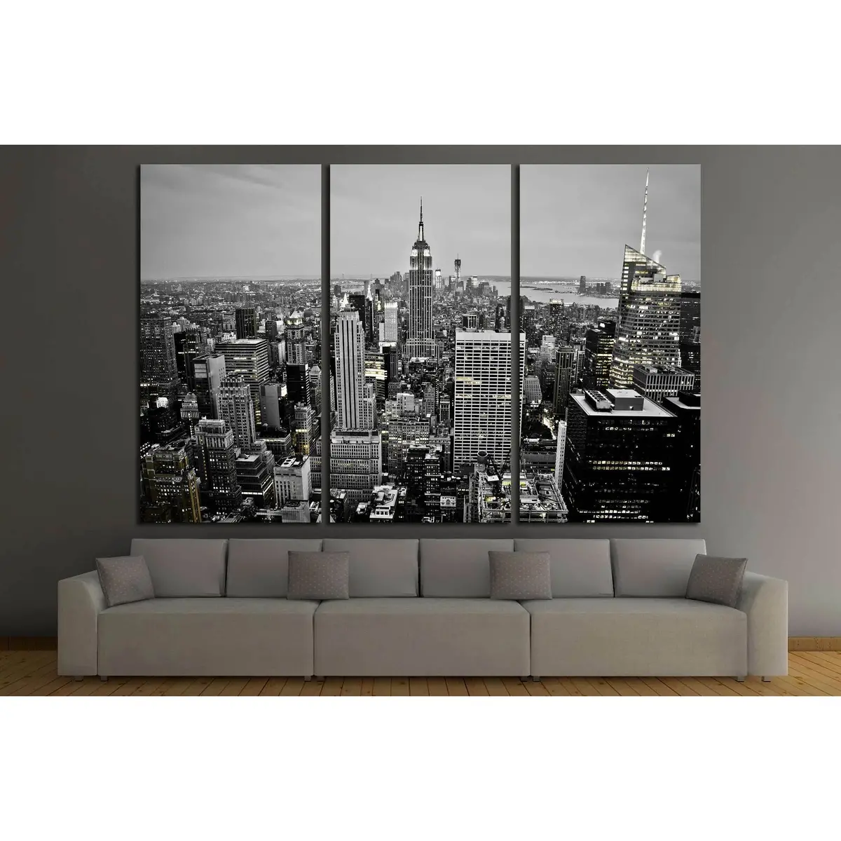 New York City Skyline At Night №2405 Ready To Hang Canvas Print 5