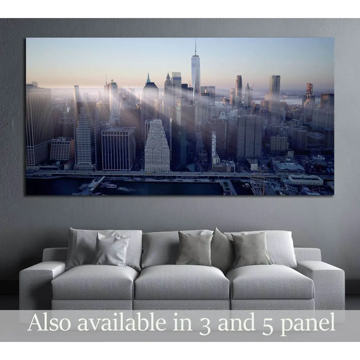 New York City Skyline Cityscape Background №3048 Ready To Hang Canvas Print 1
