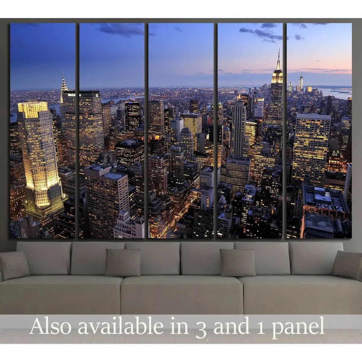 Manhattan Skyline Canvas Art Print – Ready-to-Hang NYC Wall Decor