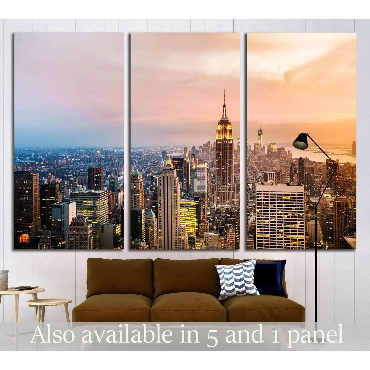 New York City Skyline With Urban Skyscrapers At Sunset №1937 Ready To Hang Canvas Print 5