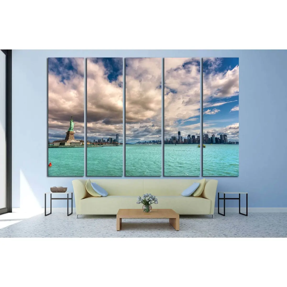 New York City Skyline Canvas Wall Art – Pre-Installed Hanging Hardware - Image 3
