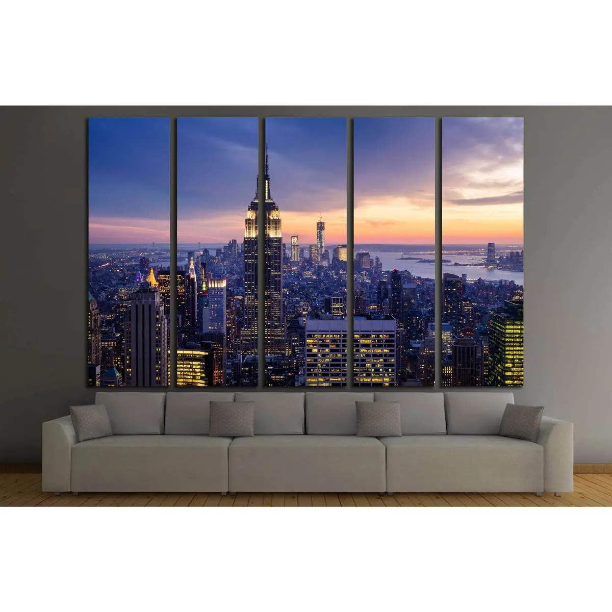 Sunset Over NYC Skyscrapers Canvas Wall Art №2037 - Image 3