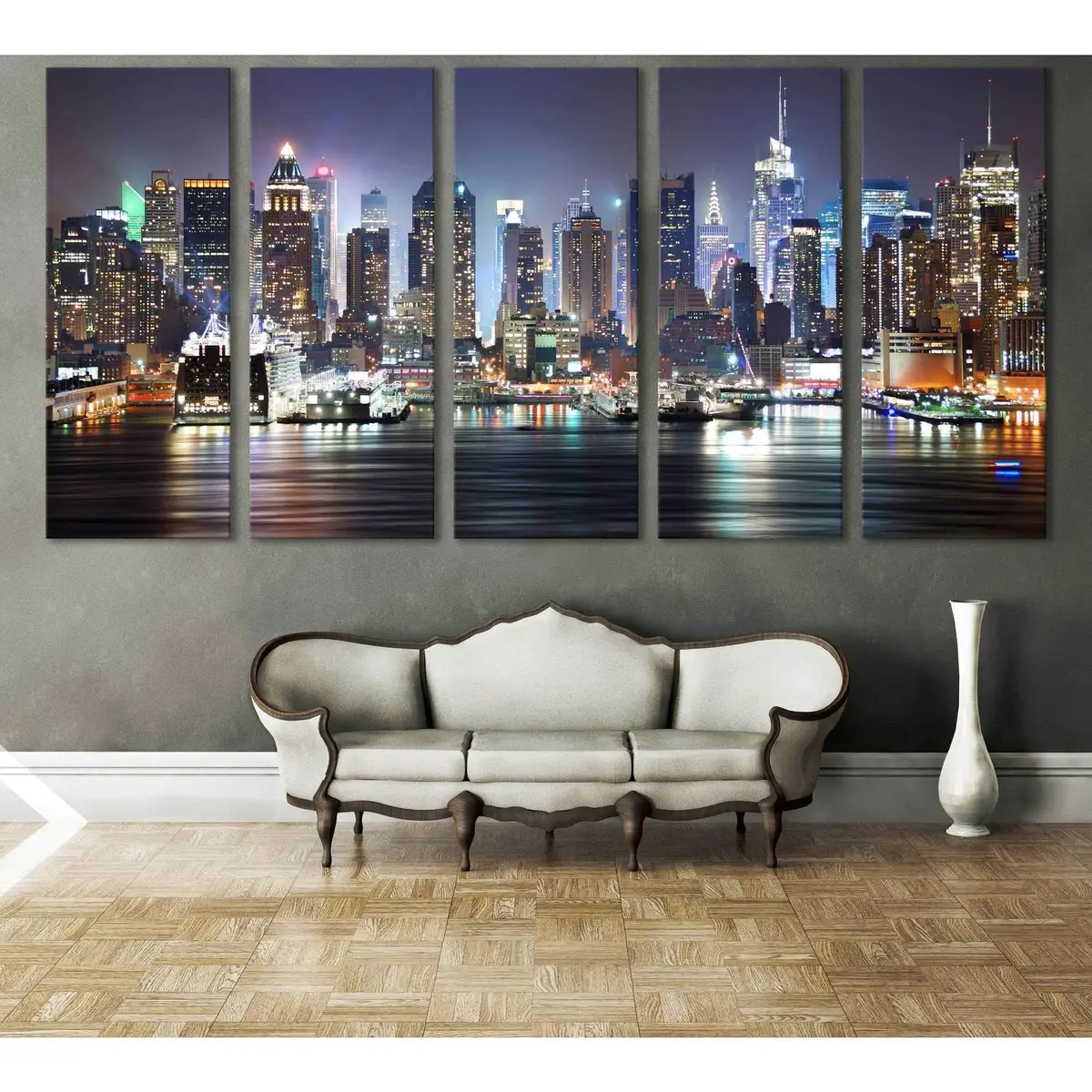 New York City Skyline Canvas Print #612 – Ready-to-Hang Decor