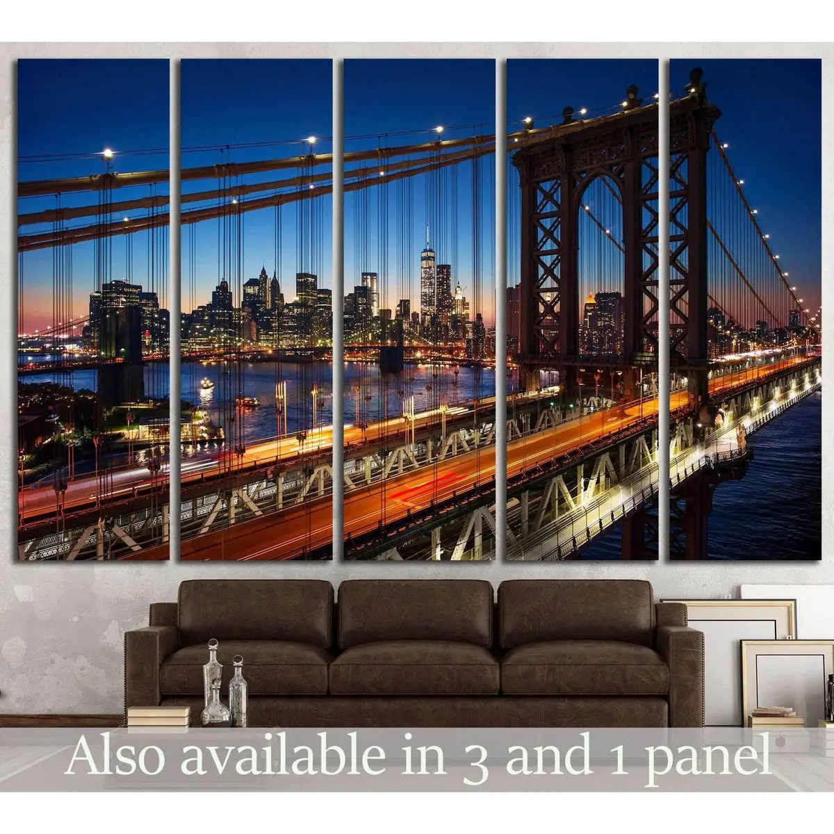 Manhattan NYC Cityscape Canvas Art Print – Pre-Installed Hanging Hardware