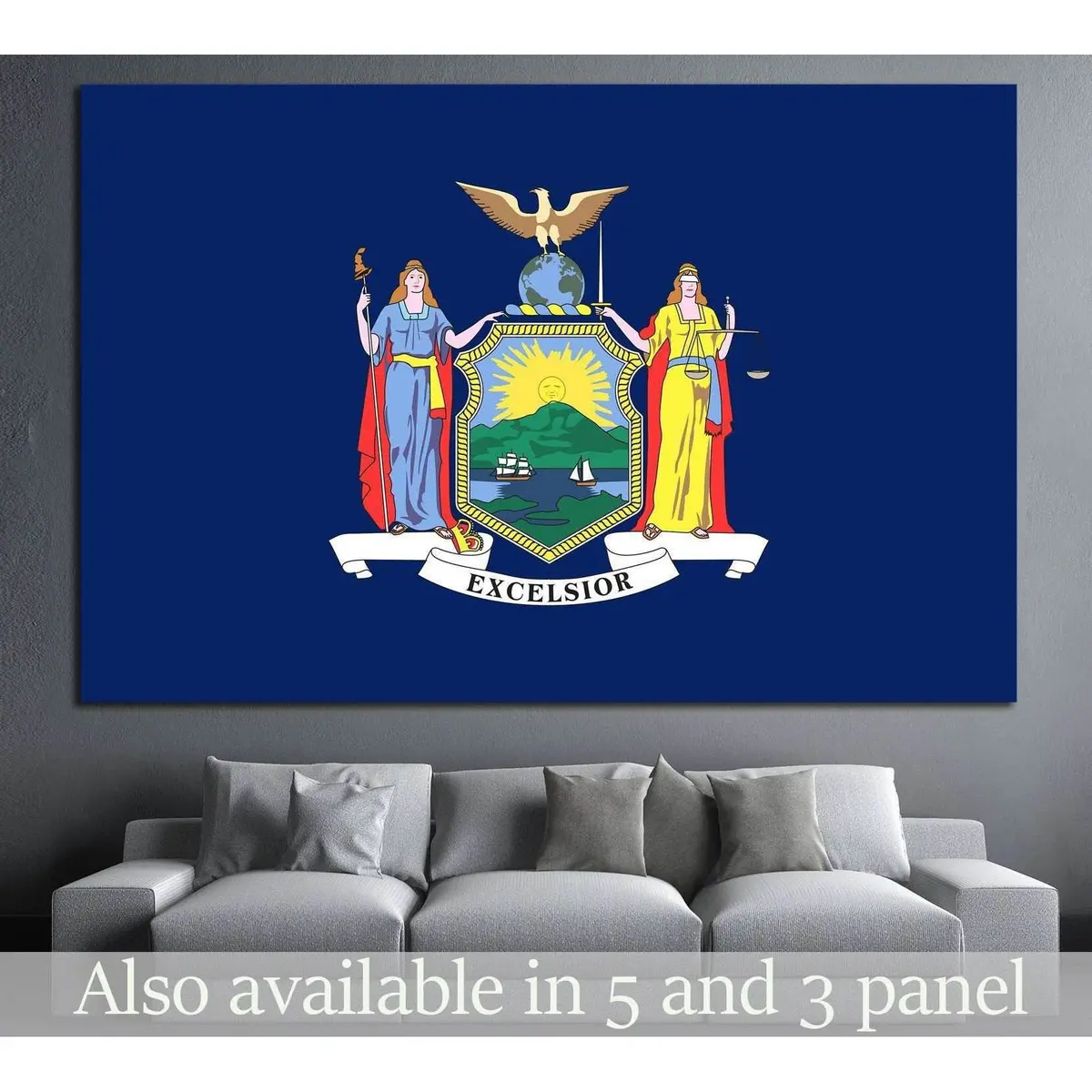 New York State Flag №681 Ready To Hang Canvas Print 1
