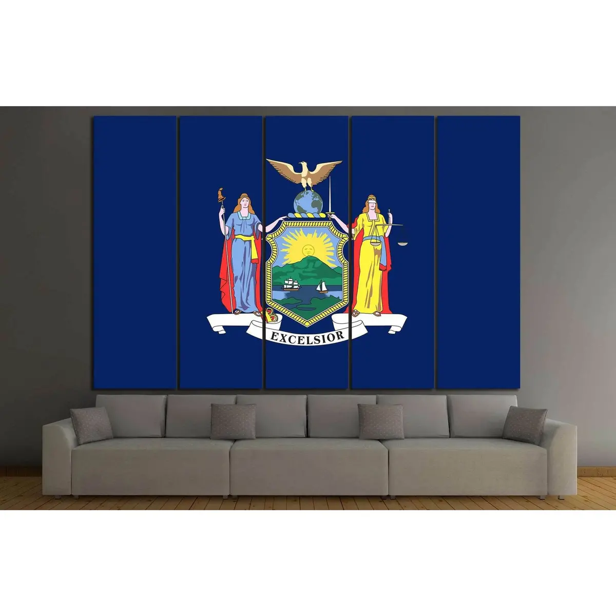 New York State Flag №681 Ready To Hang Canvas Print 2