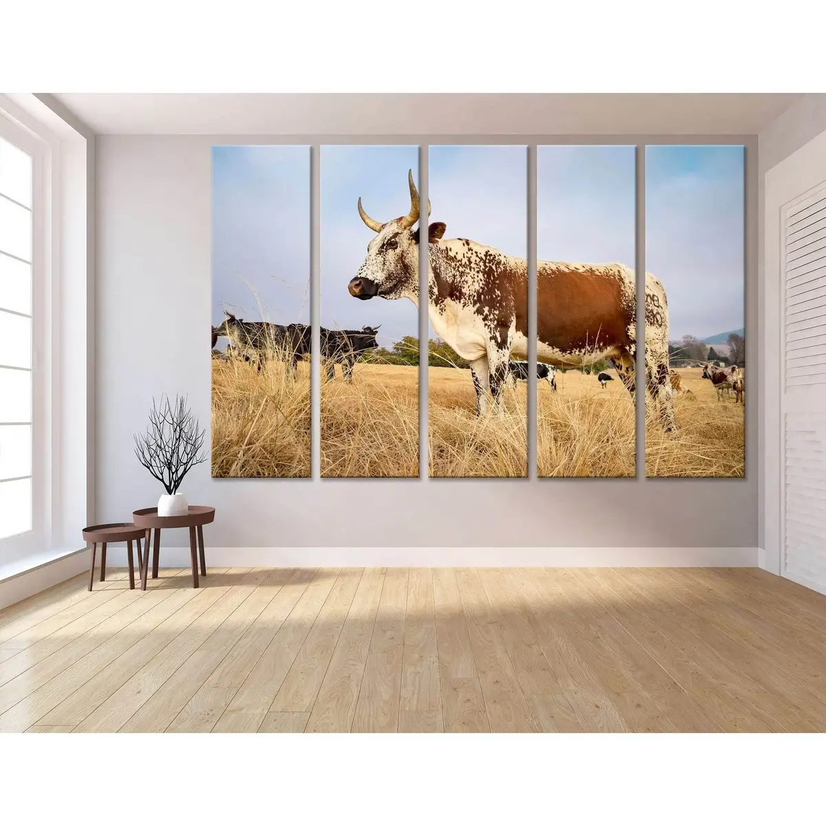 Premium Nguni Cow in Pasture Canvas Wall Art №04132 - Image 3
