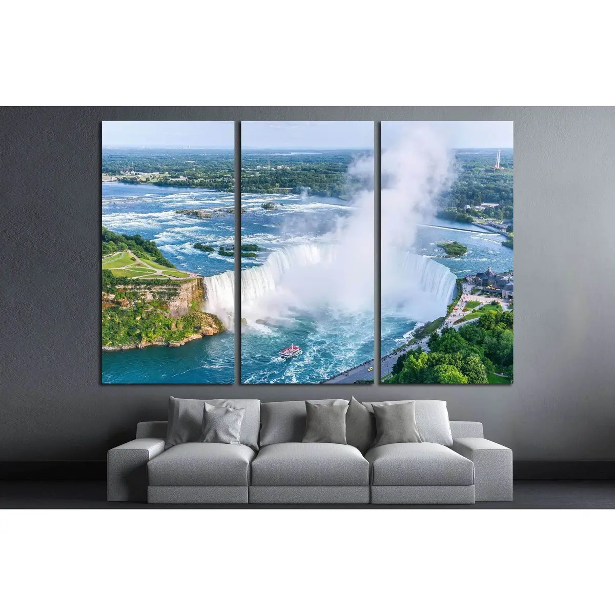 Niagara Falls Aerial View, Canadian Falls, Canada №2006 Ready To Hang Canvas Print 5
