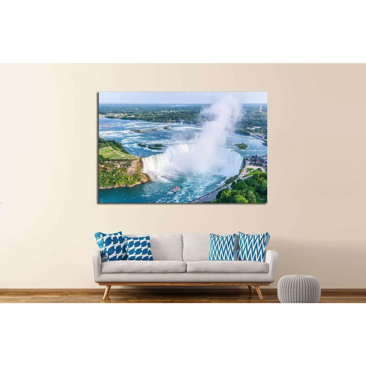 Niagara Falls Aerial View, Canadian Falls, Canada №2006 Ready To Hang Canvas Print 3
