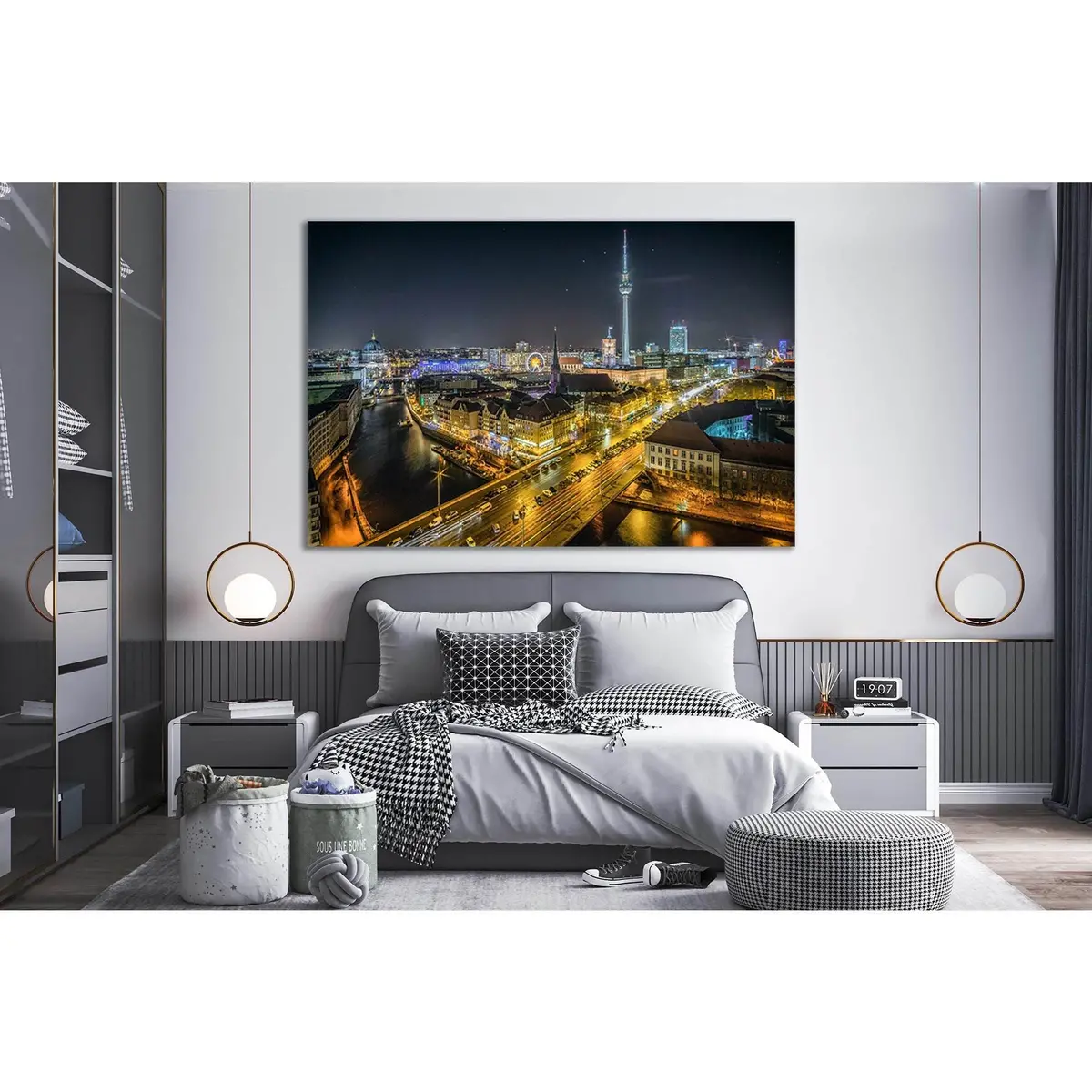 Night Berlin Germany №Sl344 Ready To Hang Canvas Print 1