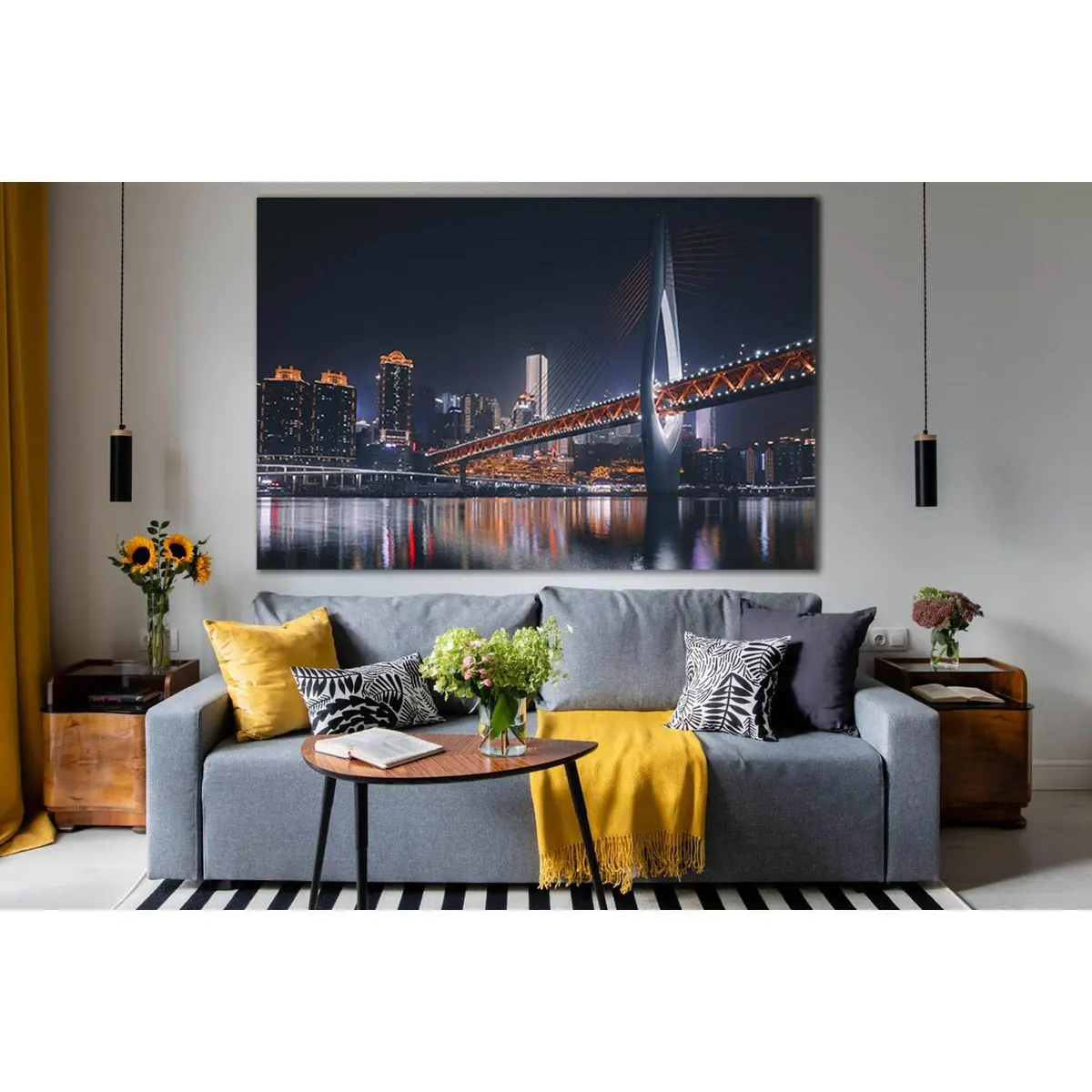 Night Bridge In China №Sl1108 Ready To Hang Canvas Print 1
