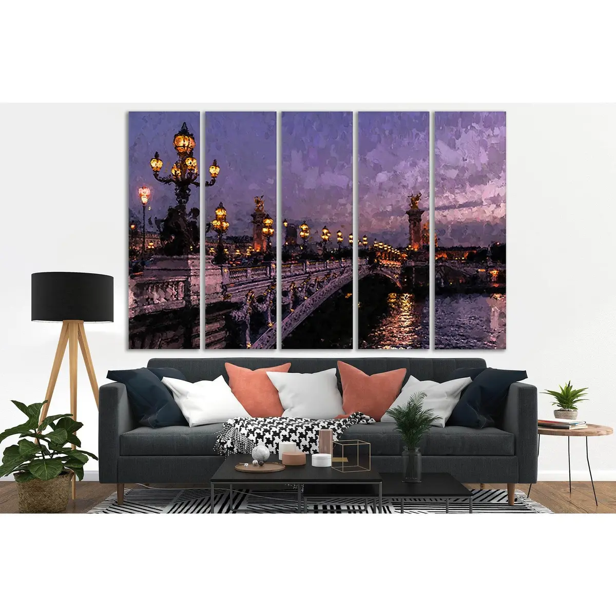 Night Bridge SL565 Premium Ready-to-Hang Canvas Art