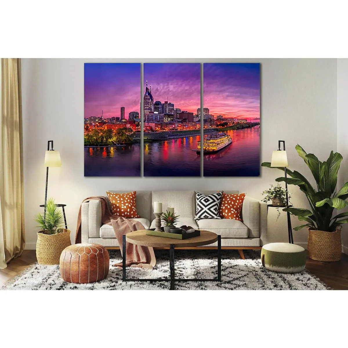 Night City Lights Nashville Usa №Sl324 Ready To Hang Canvas Print 5