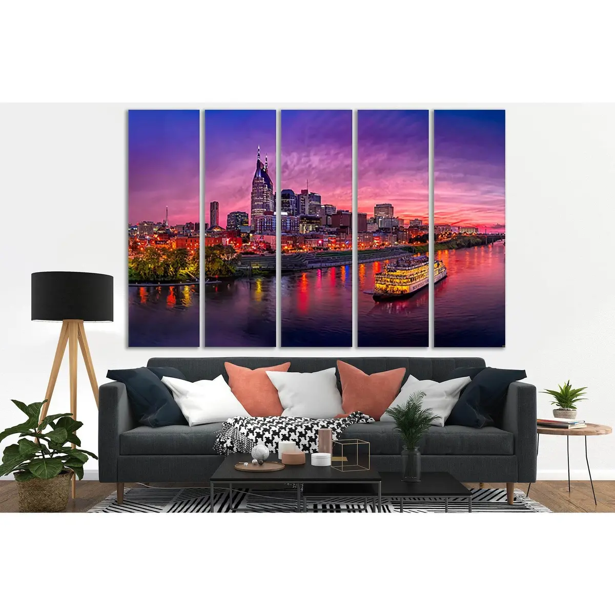 Nashville Night Skyline Canvas Art SL324 – Ready-to-Hang Urban Wall Decor - Image 3