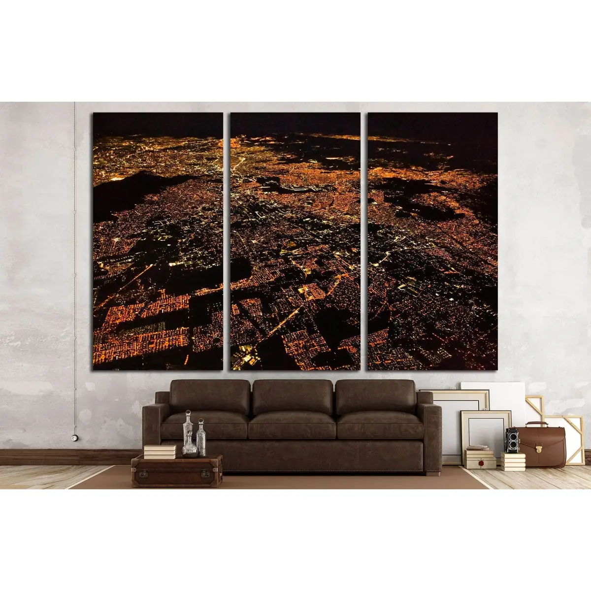 Night Panoramic View Of Mexico City, Mexico. Central America №2942 Ready To Hang Canvas Print 5