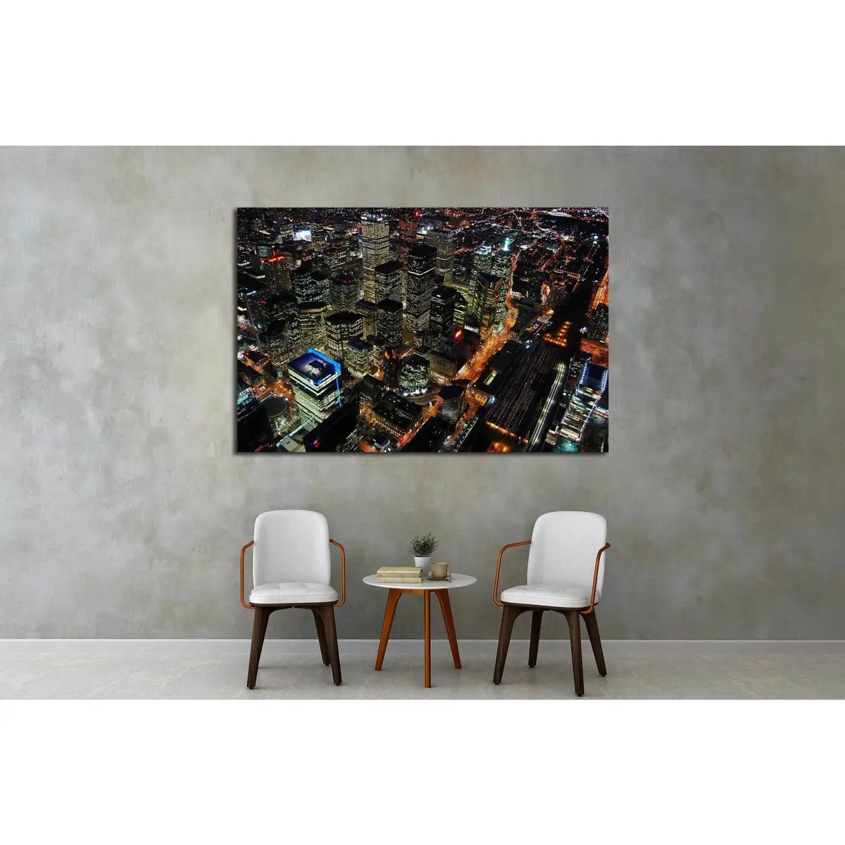 Night Scene Of Toronto Skyscrapers Viewed From Cn Tower, Toronto, Ontario, Canada №2010 Ready To Hang Canvas Print 3