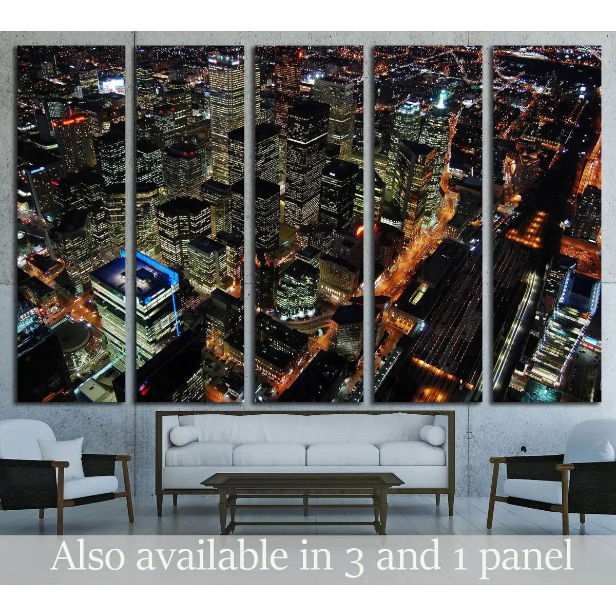 Toronto Night Skyline Canvas Print – CN Tower View, Ready-to-Hang Wall Art