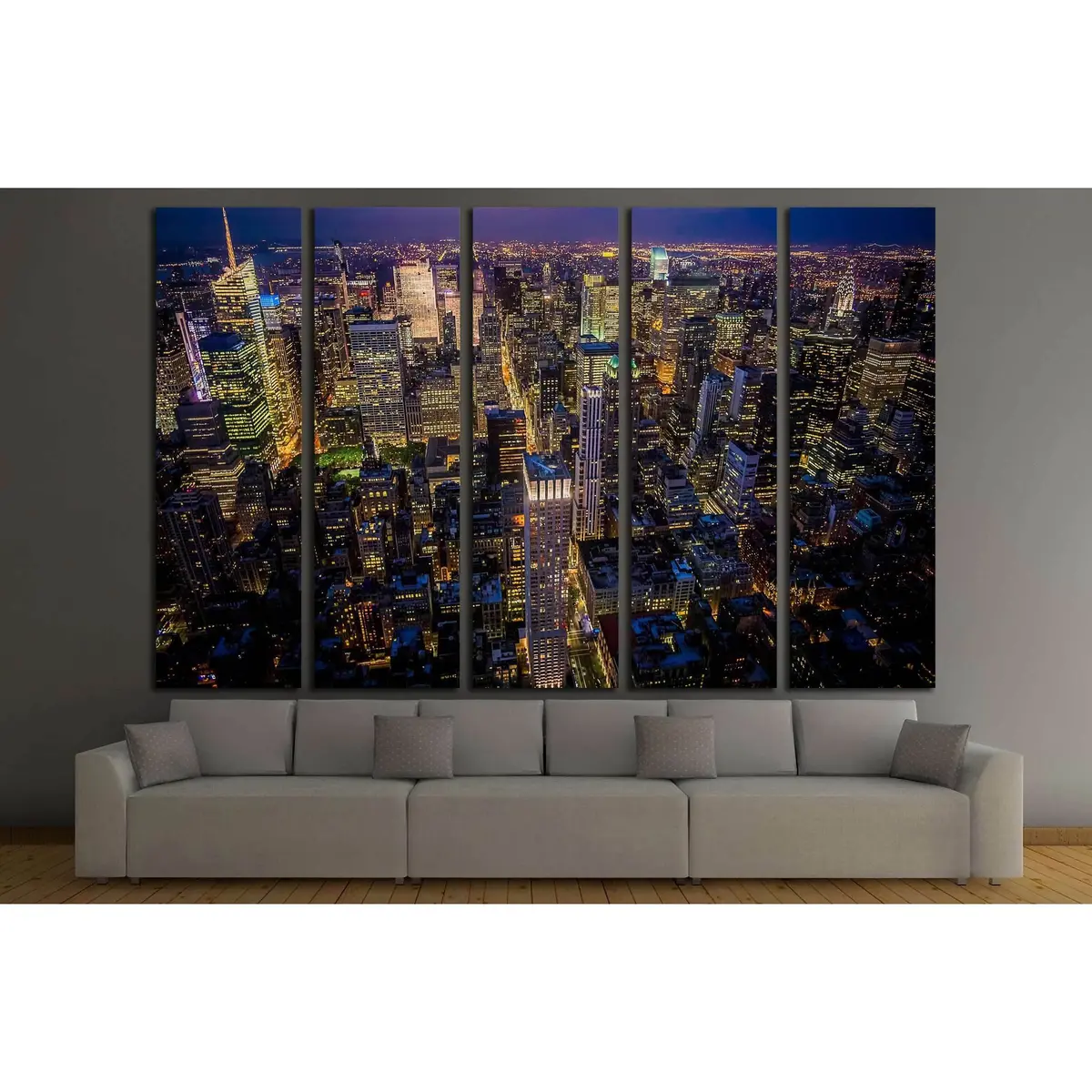 Manhattan Skyline Night View from Empire State Building – Ready-to-Hang Canvas Art Print - Image 3