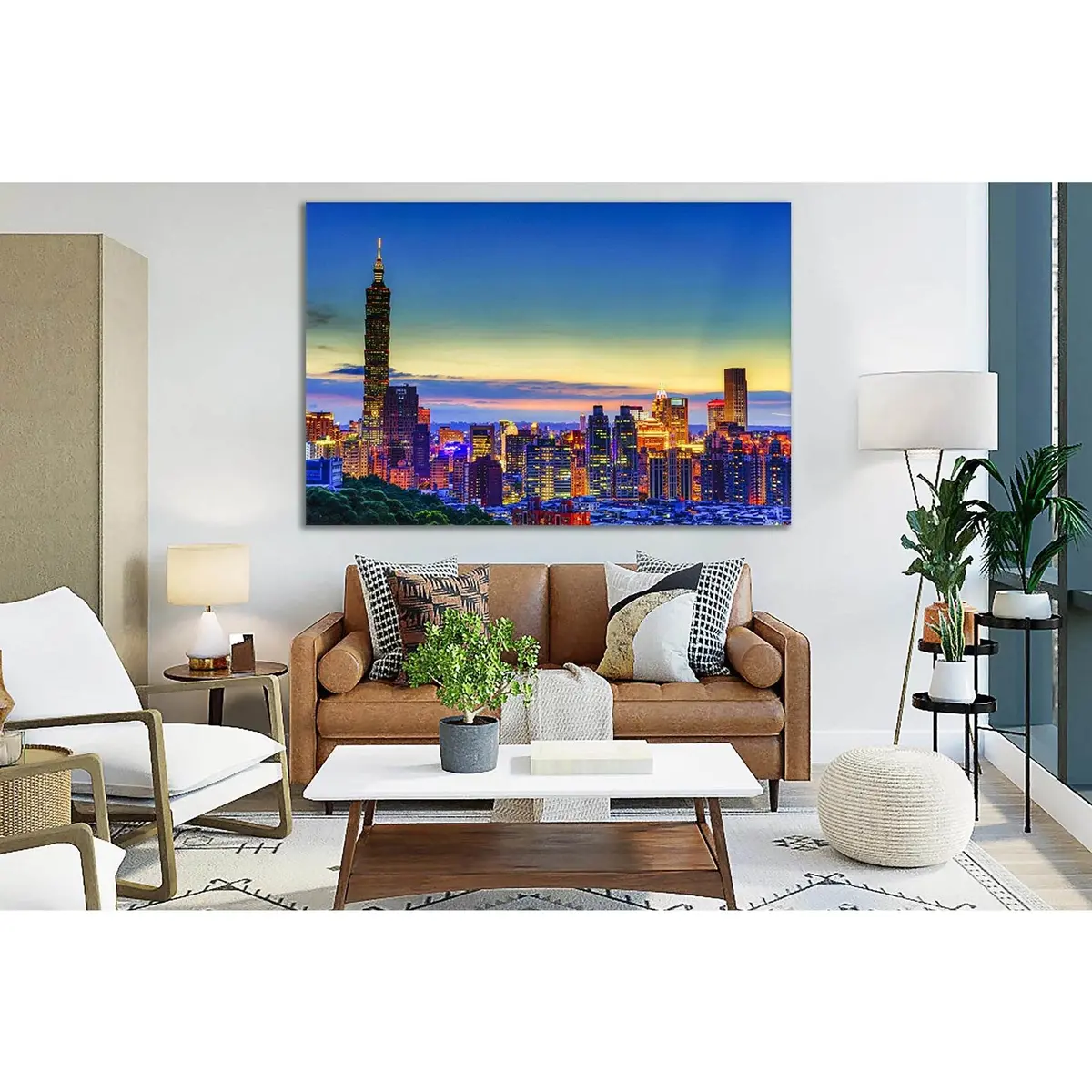 Night Skyscrapers Taiwan №Sl305 Ready To Hang Canvas Print 2