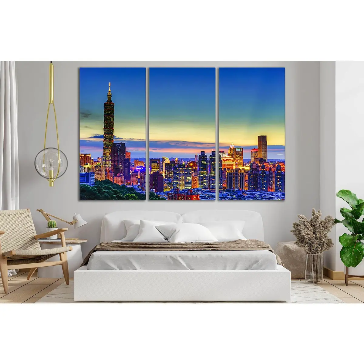 Night Skyscrapers Taiwan №Sl305 Ready To Hang Canvas Print 5