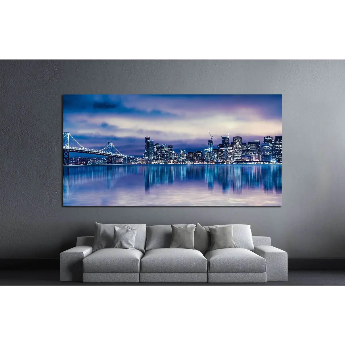 Night View Of Beautiful San Francisco California №1118 Ready To Hang Canvas Print 3