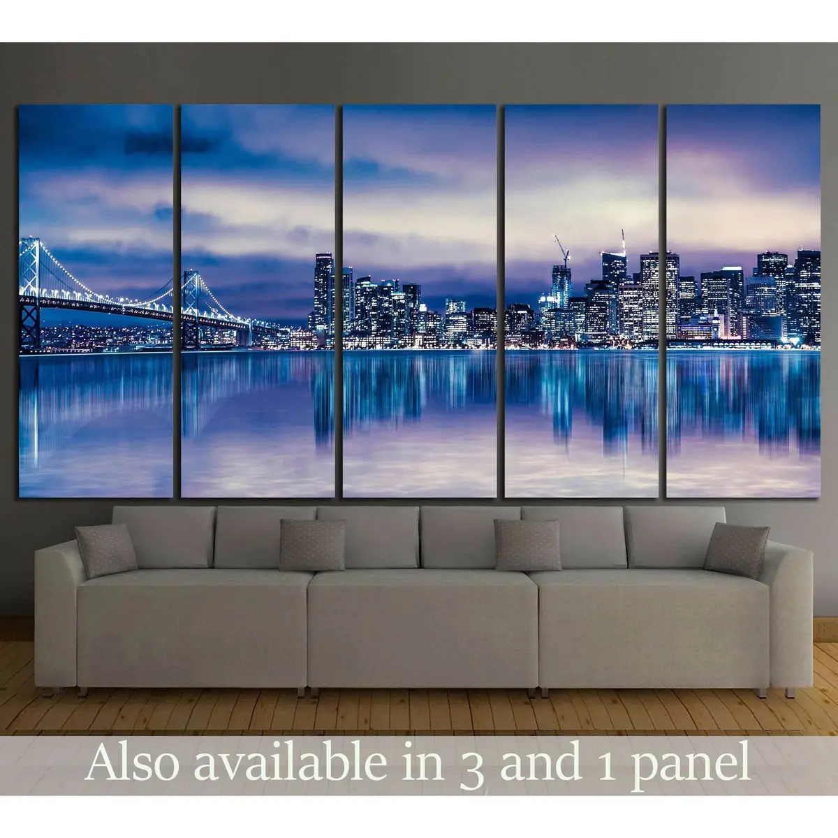 Stunning Nighttime San Francisco Canvas Art Print – Ready-to-Hang Wall Decor