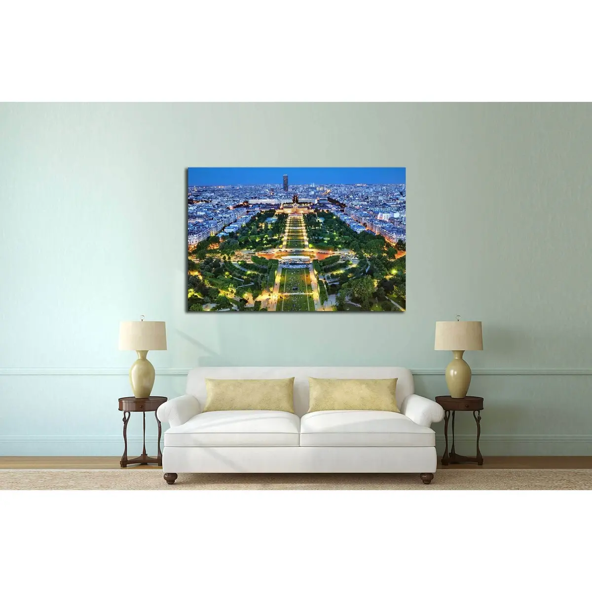 Night View Of Paris From The Eiffel Tower №2243 Ready To Hang Canvas Print 3