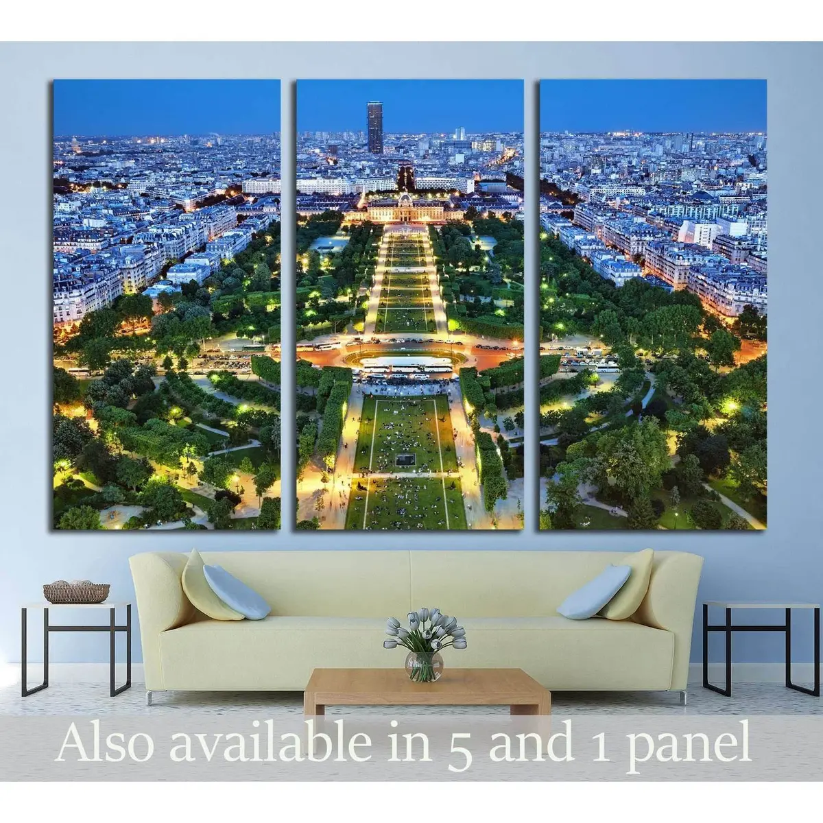 Night View Of Paris From The Eiffel Tower №2243 Ready To Hang Canvas Print 5