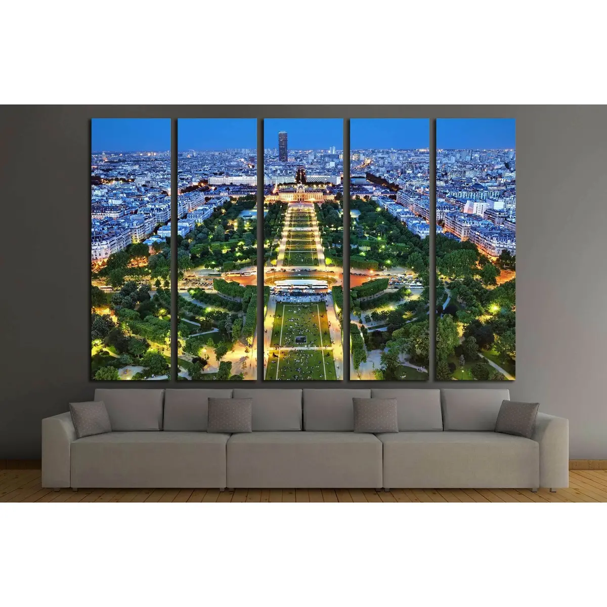 Stunning Nighttime Paris Canvas Art – Eiffel Tower Skyline Print #2243 - Image 3